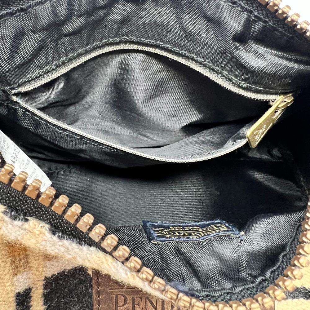 Pendleton Harding Oxford Mix Wool Dopp Bag Leather Strap Crossbody Purse - Picture 16 of 16